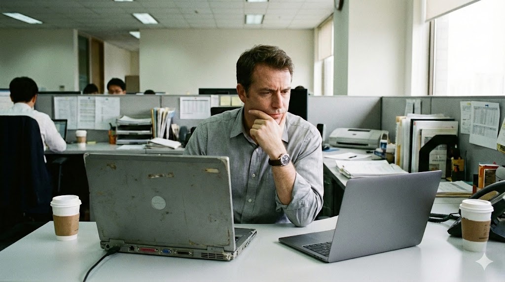 낡은 노트북, 새 노트북