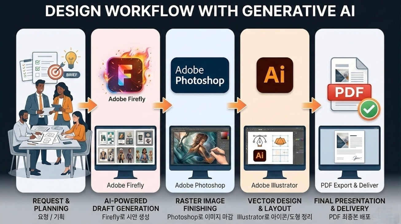 Adobe design workflow with generative AI