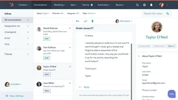 hubspot inbox