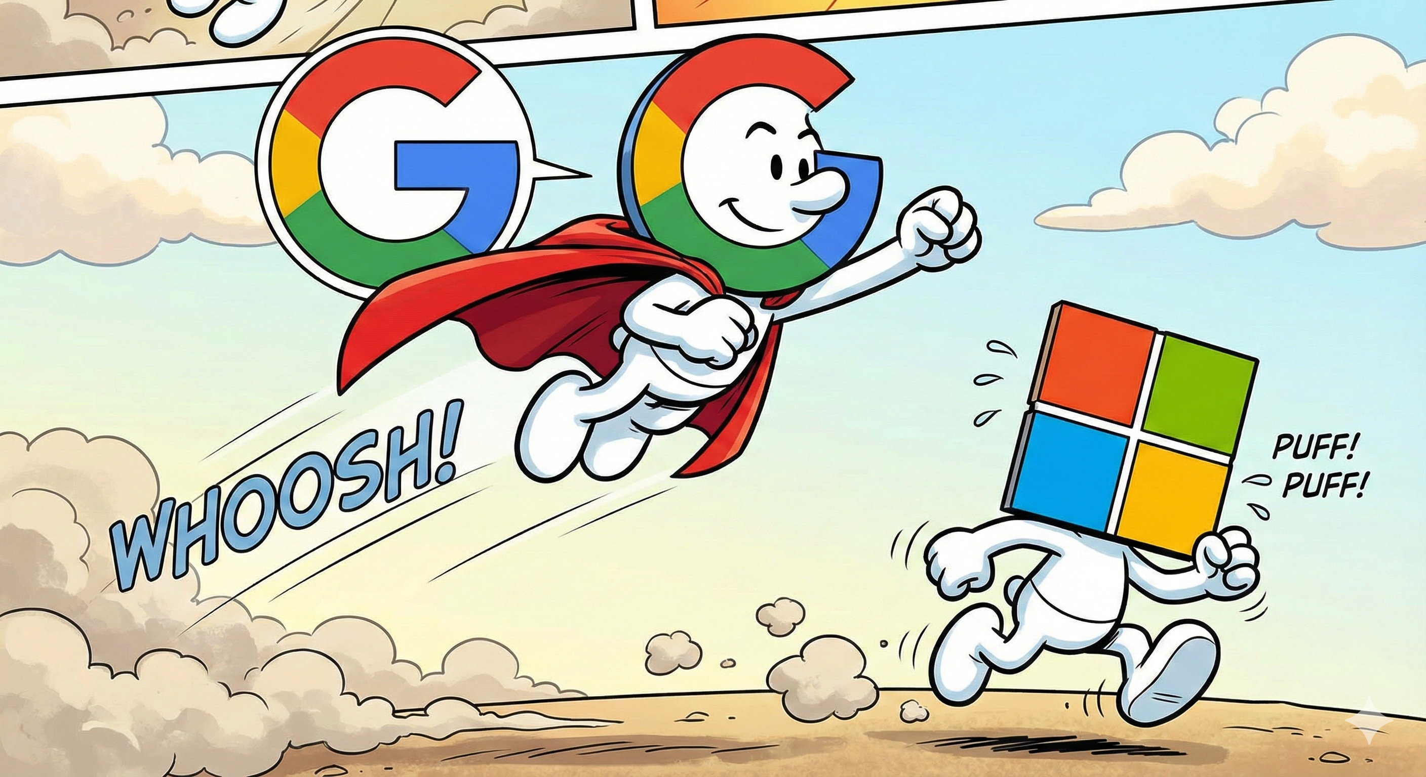 뛰는 MS, 나는 Google