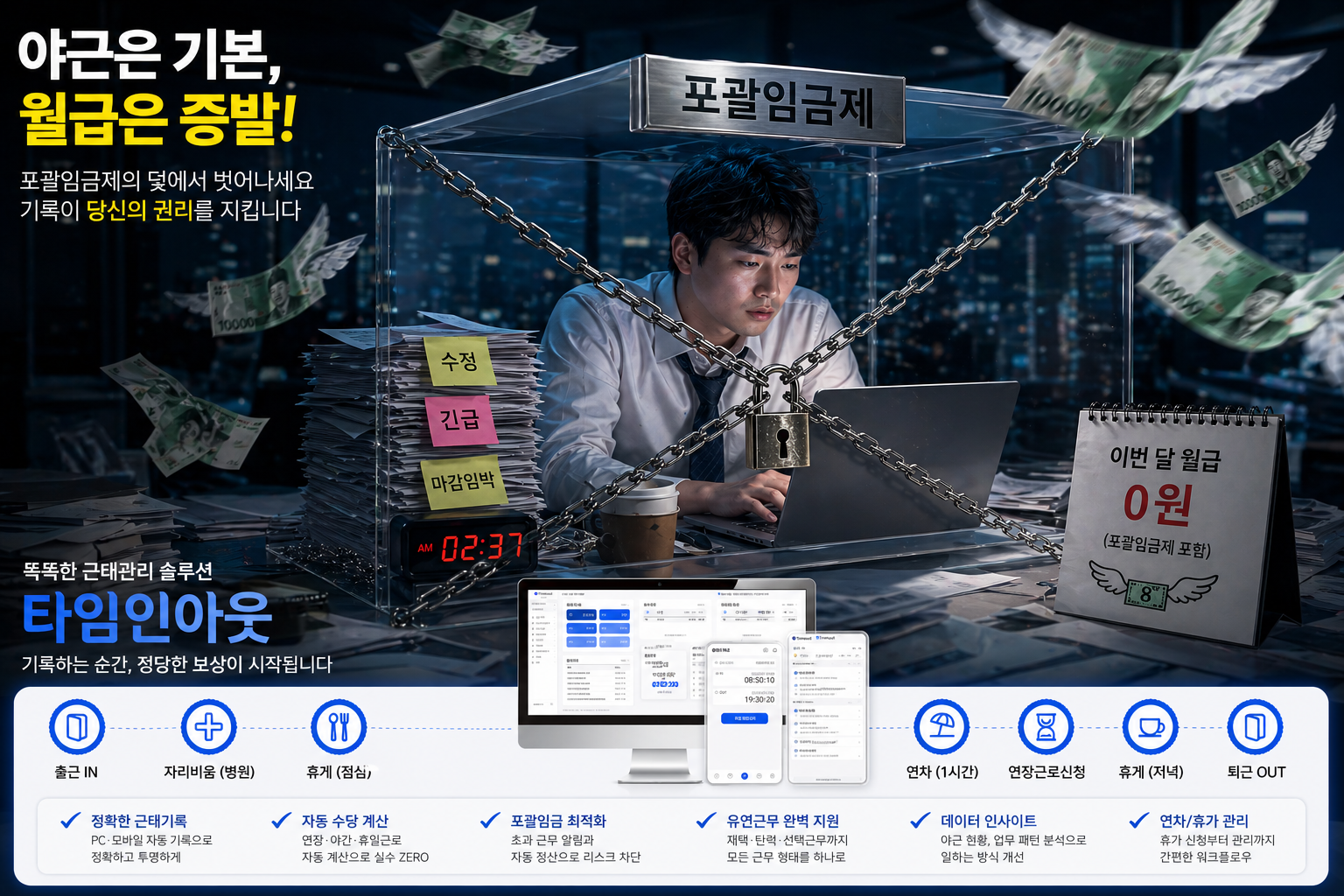 출퇴근·휴가·근무일정 기능